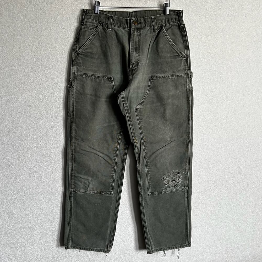 Carhartt B136 MOS green double knee work wear carpenter pants